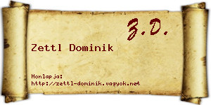 Zettl Dominik névjegykártya